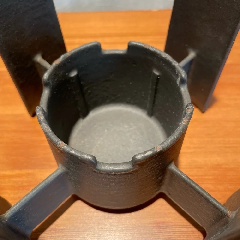 DANSK Vintage MCM Kobenstyle Fondue Base Cast Iron Metal Plant Candle Stand Hold
